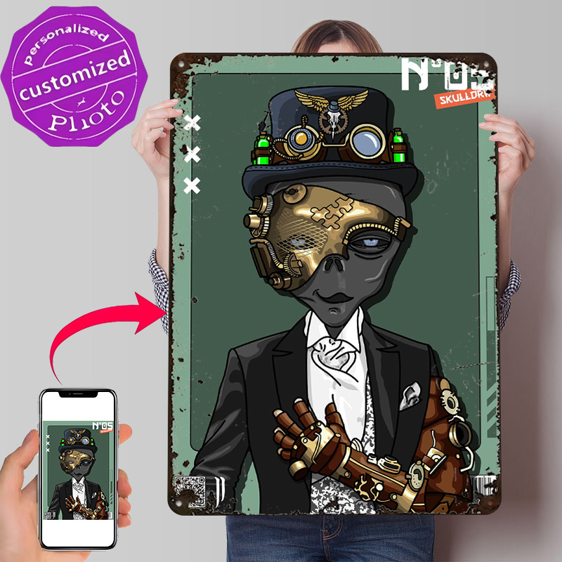 Retro Gaming Gifts For Men - Металлическая вывеска ALIEN Project N05 в