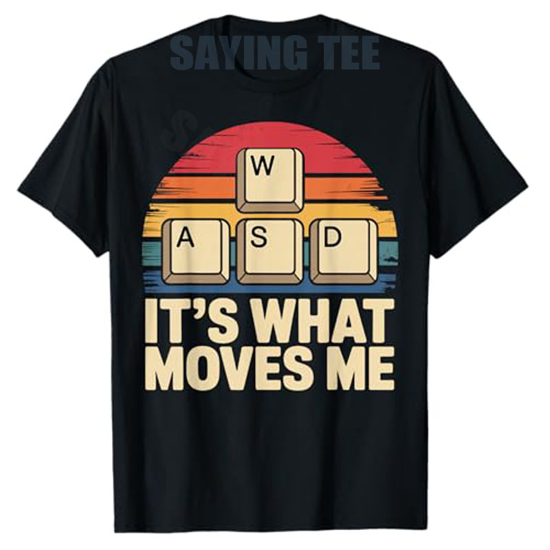 Retro Gaming Gifts For Men - Ретро WASD Gaming Keys Забавная футболка