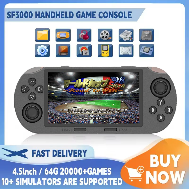 Retro Gaming Device Handheld - SF3000 Портативный портативный игровой плеер 4,5-дюймовый