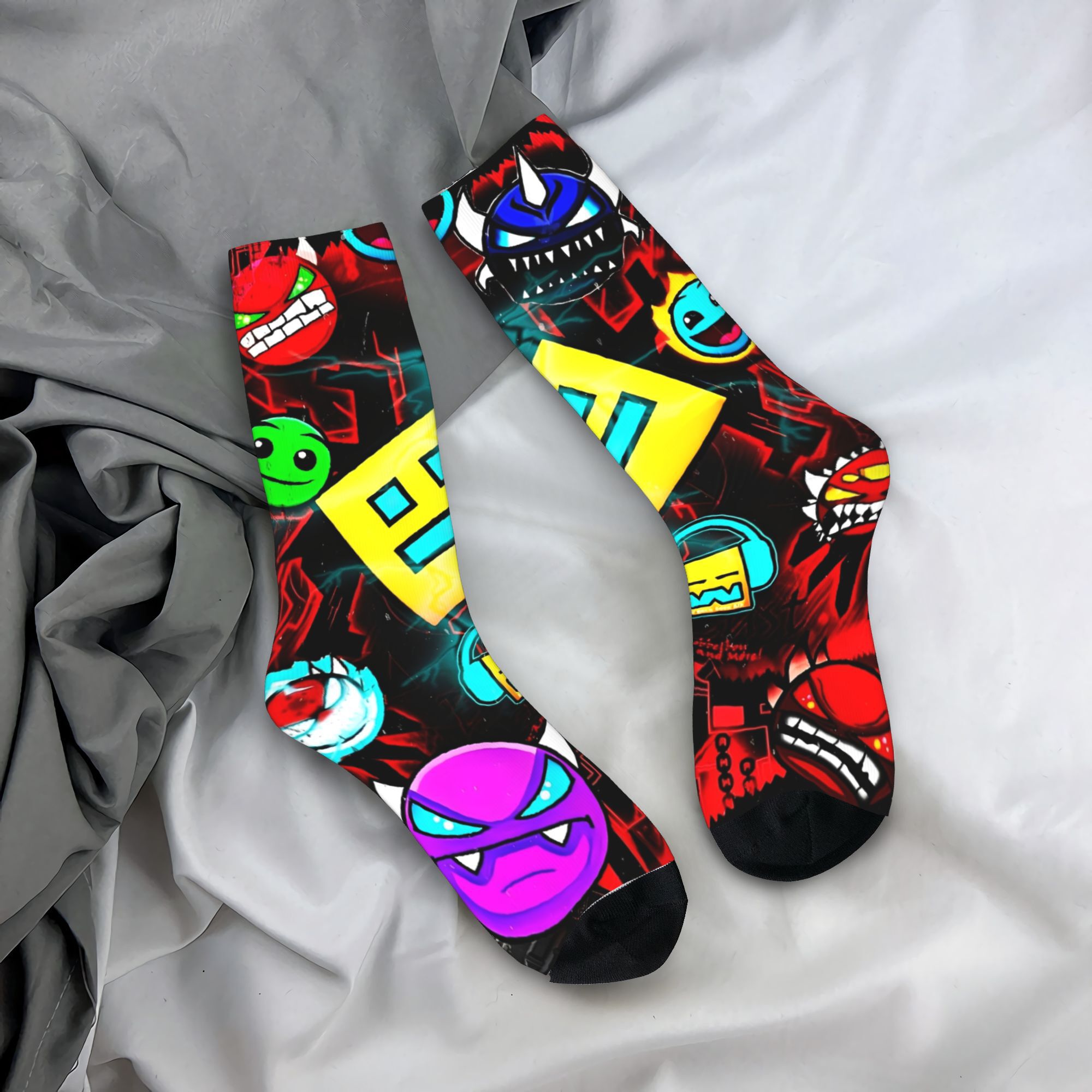 Retro Gaming Gifts For Men - Геометрические игровые чулки, мужские носки унисекс,