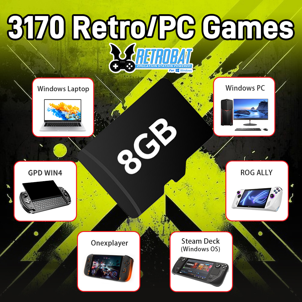 Retro Gaming Emulator Console - Игровая TF-карта 8 ГБ с 3170