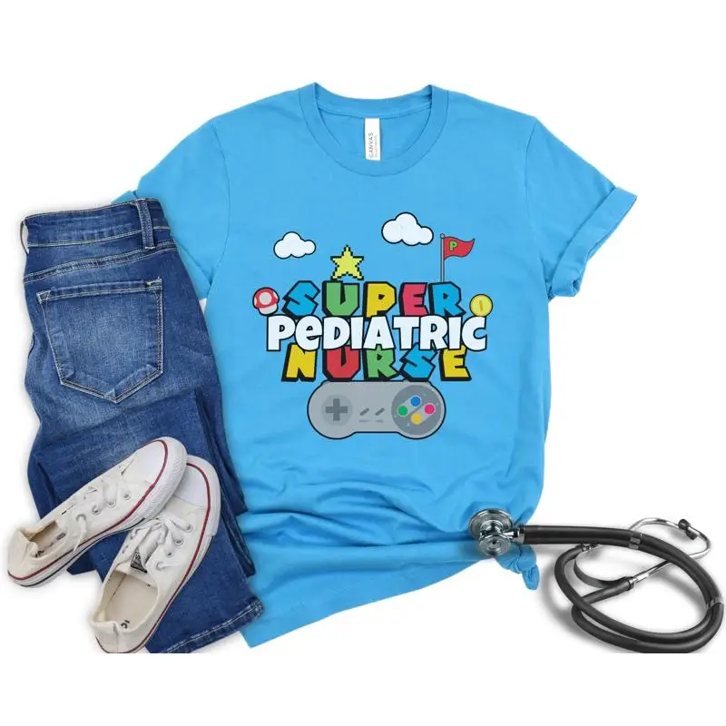 Retro Gaming Gifts For Men - Ретро-футболка для медсестер-педиатров с изображением видеоигр,